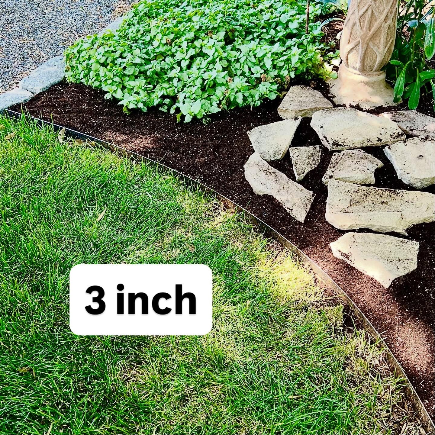 Barrier edge - 3 inch steel edging - example